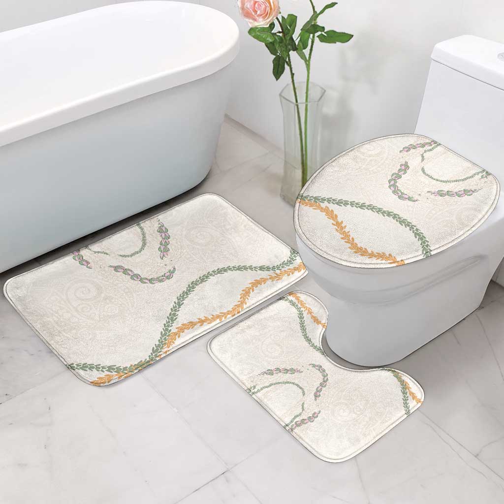 Aloha Lei Mikioi Bathroom Set Beige Polynesian Tribal Tatau Pattern - Polynesian Pride