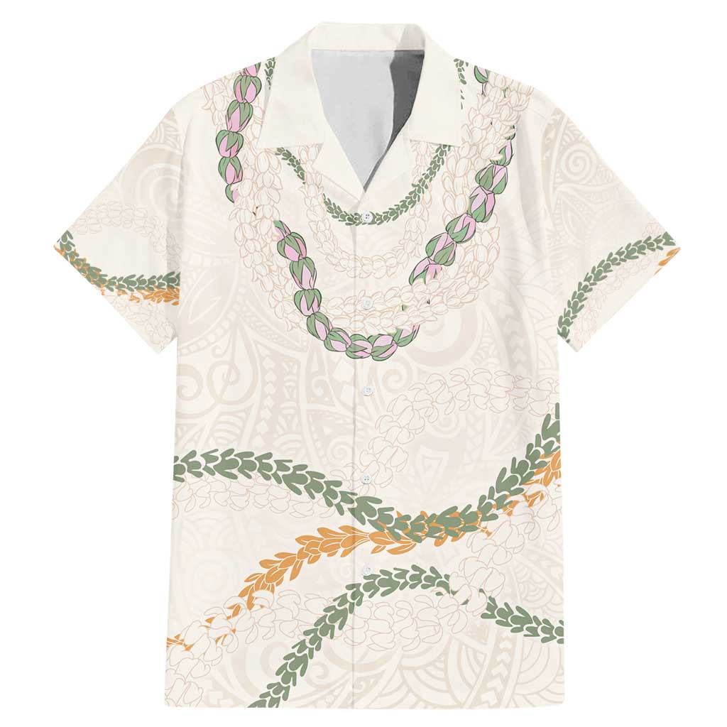 Aloha Lei Mikioi Family Matching Mermaid Dress and Hawaiian Shirt Beige Polynesian Tribal Tatau Pattern LT9 Dad's Shirt - Short Sleeve Beige - Polynesian Pride
