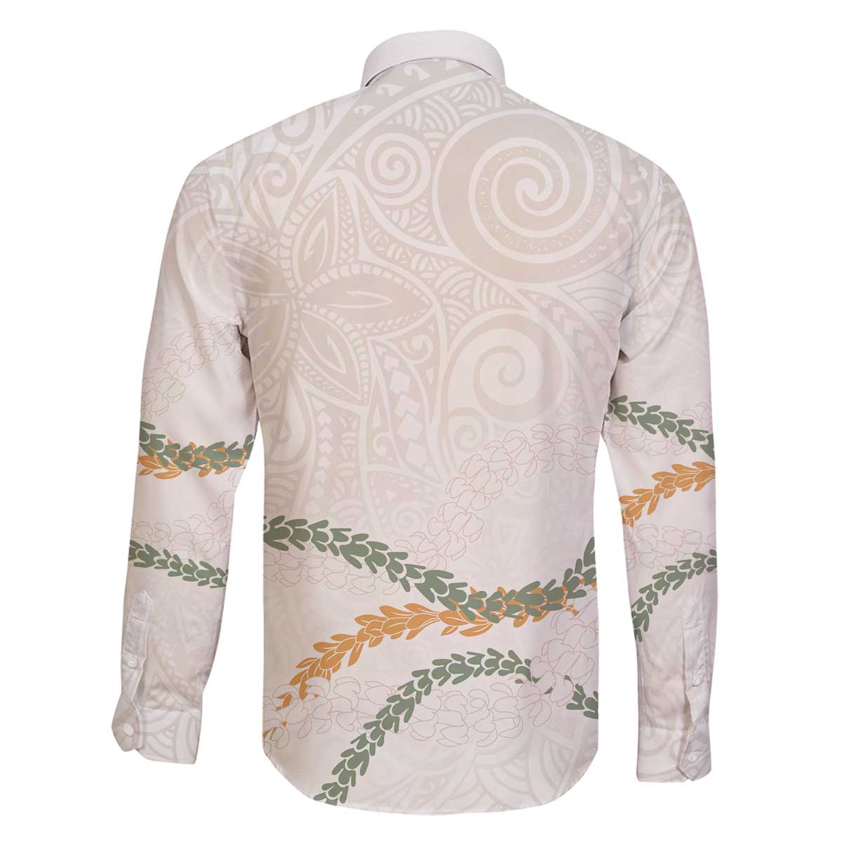 Aloha Lei Mikioi Family Matching Off The Shoulder Long Sleeve Dress and Hawaiian Shirt Beige Polynesian Tribal Tatau Pattern LT9 - Polynesian Pride