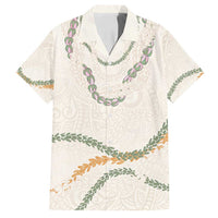 Aloha Lei Mikioi Family Matching Summer Maxi Dress and Hawaiian Shirt Beige Polynesian Tribal Tatau Pattern LT9 Dad's Shirt - Short Sleeve Beige - Polynesian Pride