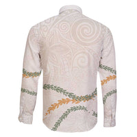 Aloha Lei Mikioi Family Matching Tank Maxi Dress and Hawaiian Shirt Beige Polynesian Tribal Tatau Pattern LT9 - Polynesian Pride