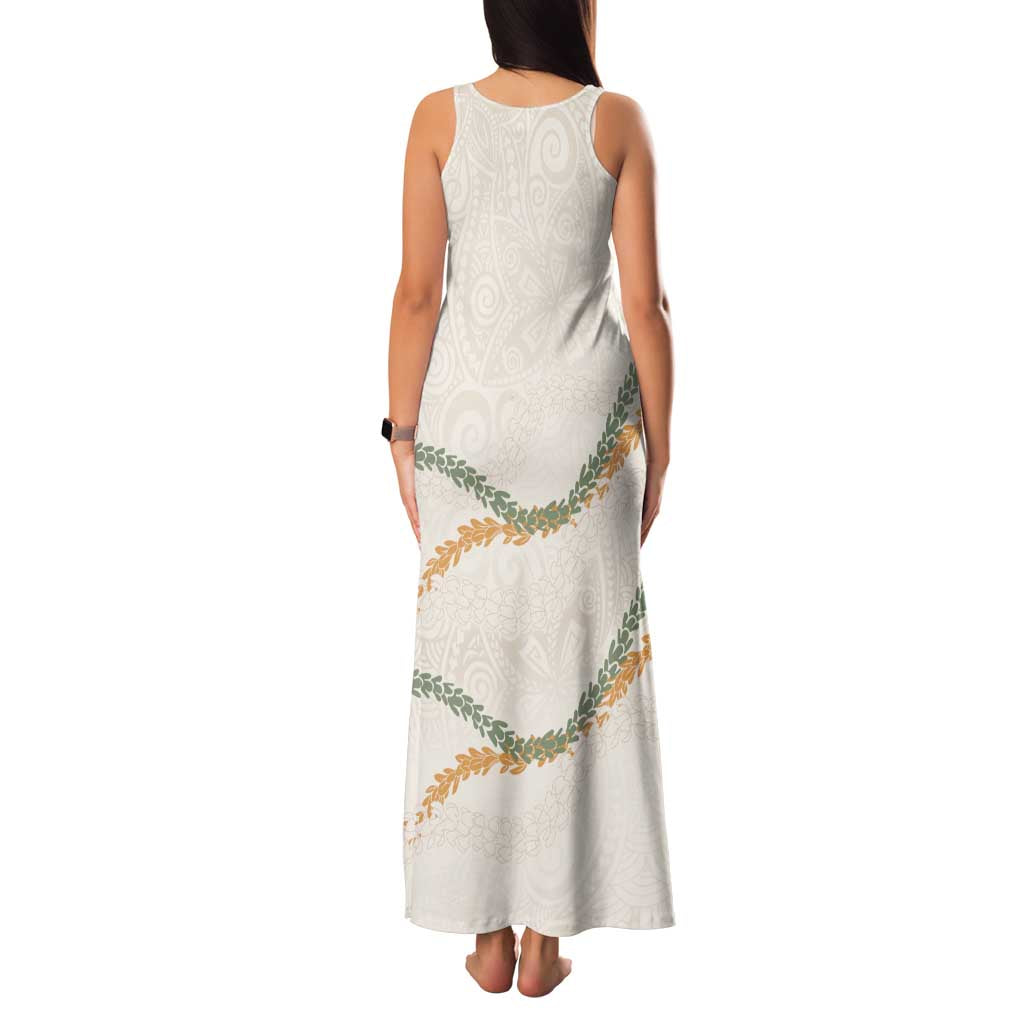 Aloha Lei Mikioi Family Matching Tank Maxi Dress and Hawaiian Shirt Beige Polynesian Tribal Tatau Pattern LT9 - Polynesian Pride