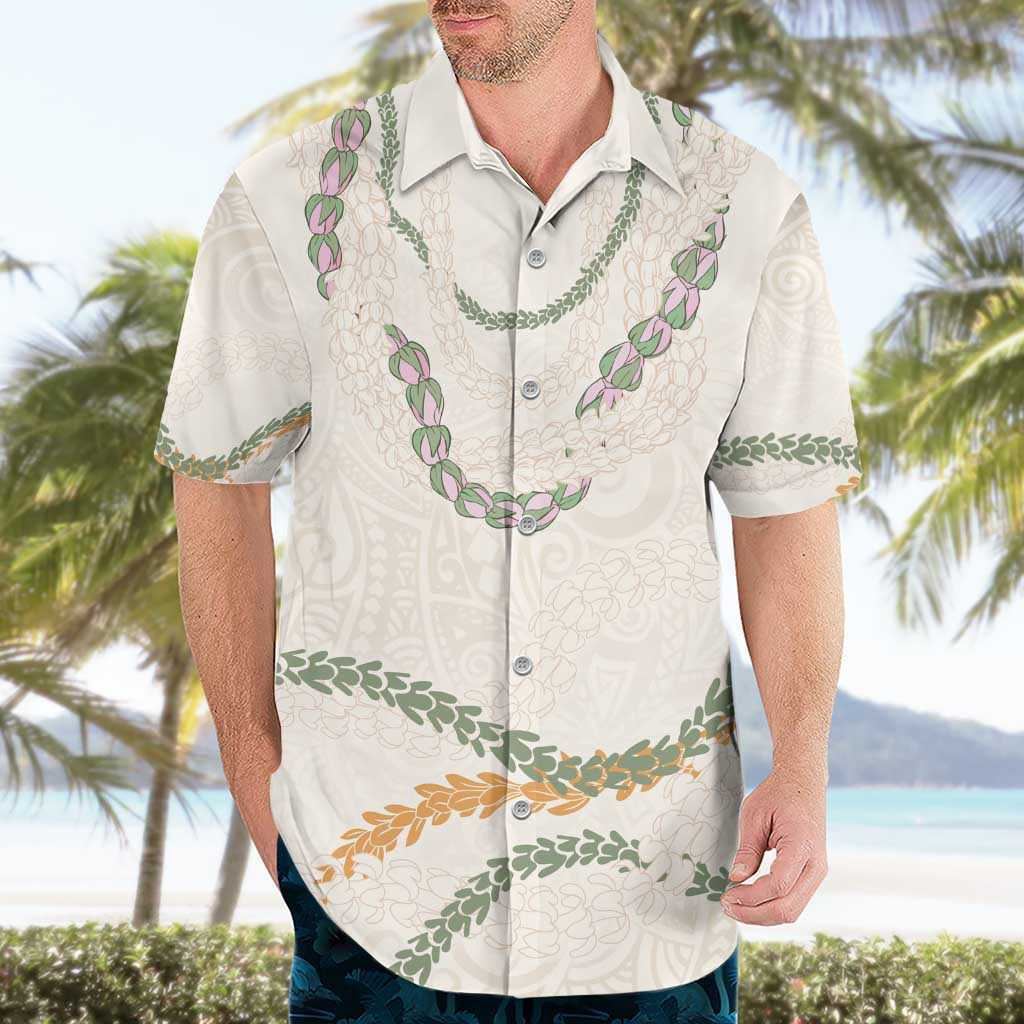 Aloha Lei Mikioi Hawaiian Shirt Beige Polynesian Tribal Tatau Pattern