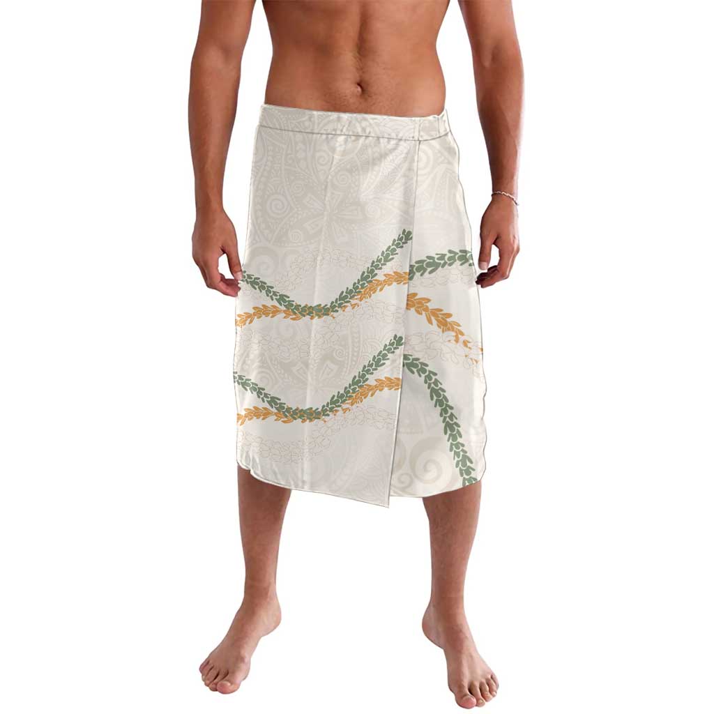 Aloha Lei Mikioi Lavalava Beige Polynesian Tribal Tatau Pattern