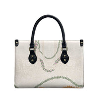 Aloha Lei Mikioi Leather Bag Beige Polynesian Tribal Tatau Pattern - Polynesian Pride