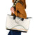 Aloha Lei Mikioi Leather Tote Bag Beige Polynesian Tribal Tatau Pattern
