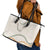 Aloha Lei Mikioi Leather Tote Bag Beige Polynesian Tribal Tatau Pattern