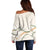 Aloha Lei Mikioi Off Shoulder Sweater Beige Polynesian Tribal Tatau Pattern