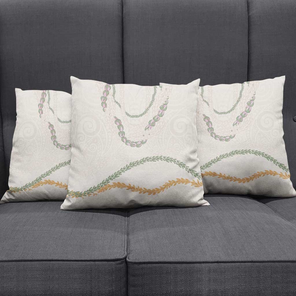 Aloha Lei Mikioi Pillow Cover Beige Polynesian Tribal Tatau Pattern - Polynesian Pride