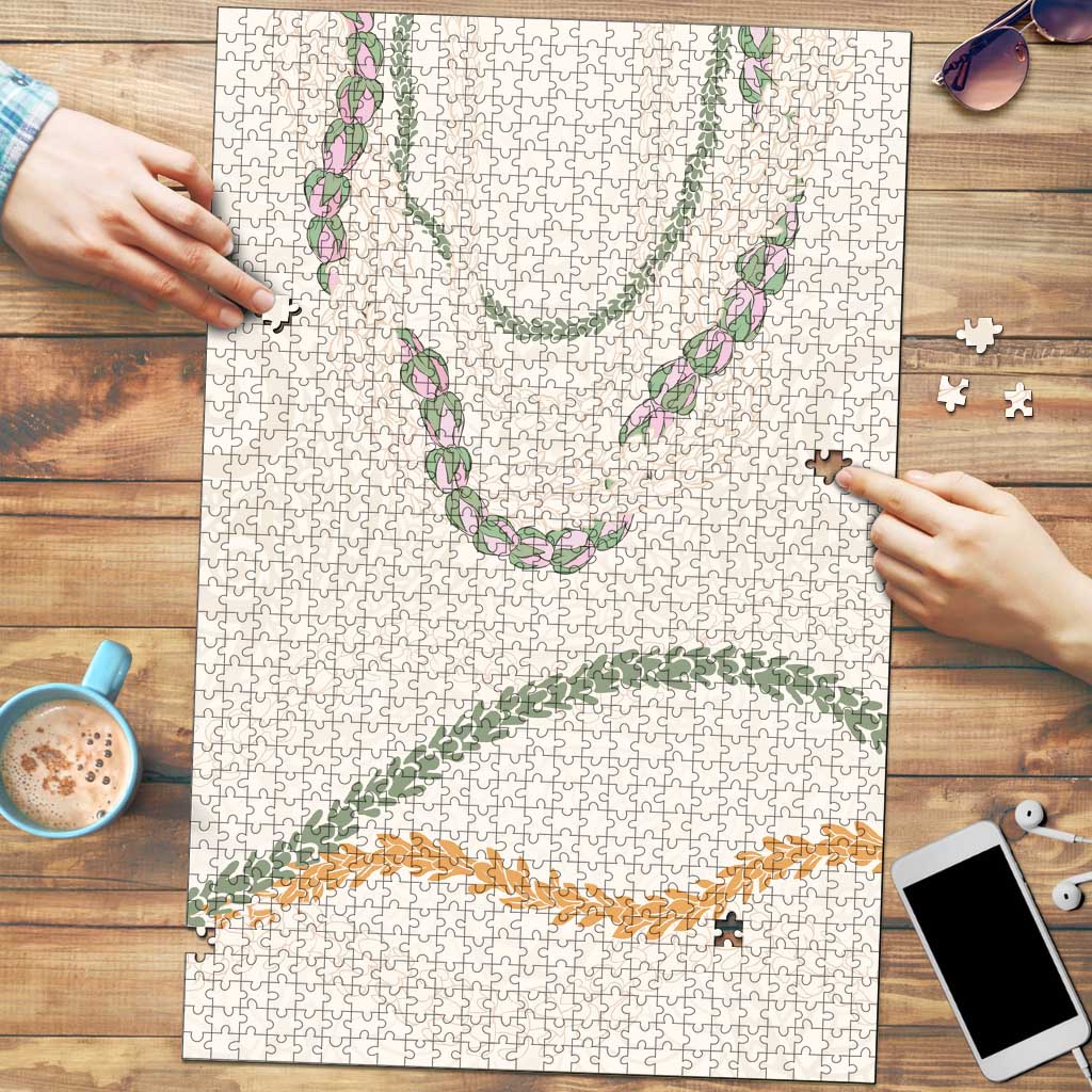 Aloha Lei Mikioi Puzzle Beige Polynesian Tribal Tatau Pattern - Polynesian Pride
