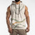 Aloha Lei Mikioi Sleeveless Hoodie Beige Polynesian Tribal Tatau Pattern - Polynesian Pride