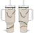 Aloha Lei Mikioi Tumbler With Handle Beige Polynesian Tribal Tatau Pattern
