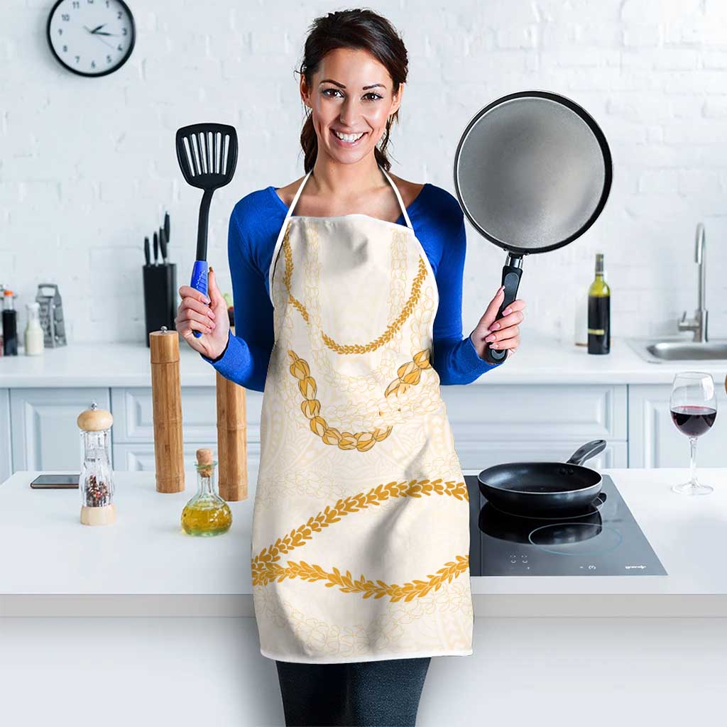 Aloha Lei Mikioi Apron Gold Polynesian Tribal Tatau Pattern - Polynesian Pride