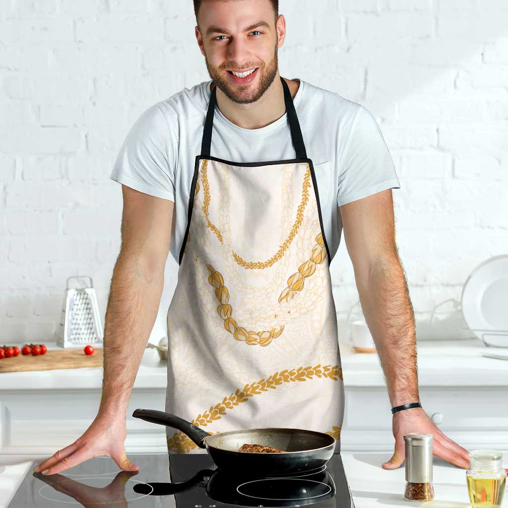 Aloha Lei Mikioi Apron Gold Polynesian Tribal Tatau Pattern - Polynesian Pride
