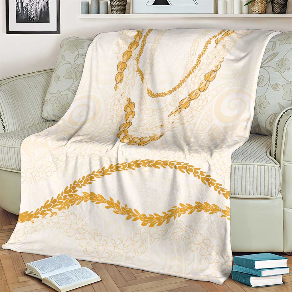 Aloha Lei Mikioi Blanket Gold Polynesian Tribal Tatau Pattern