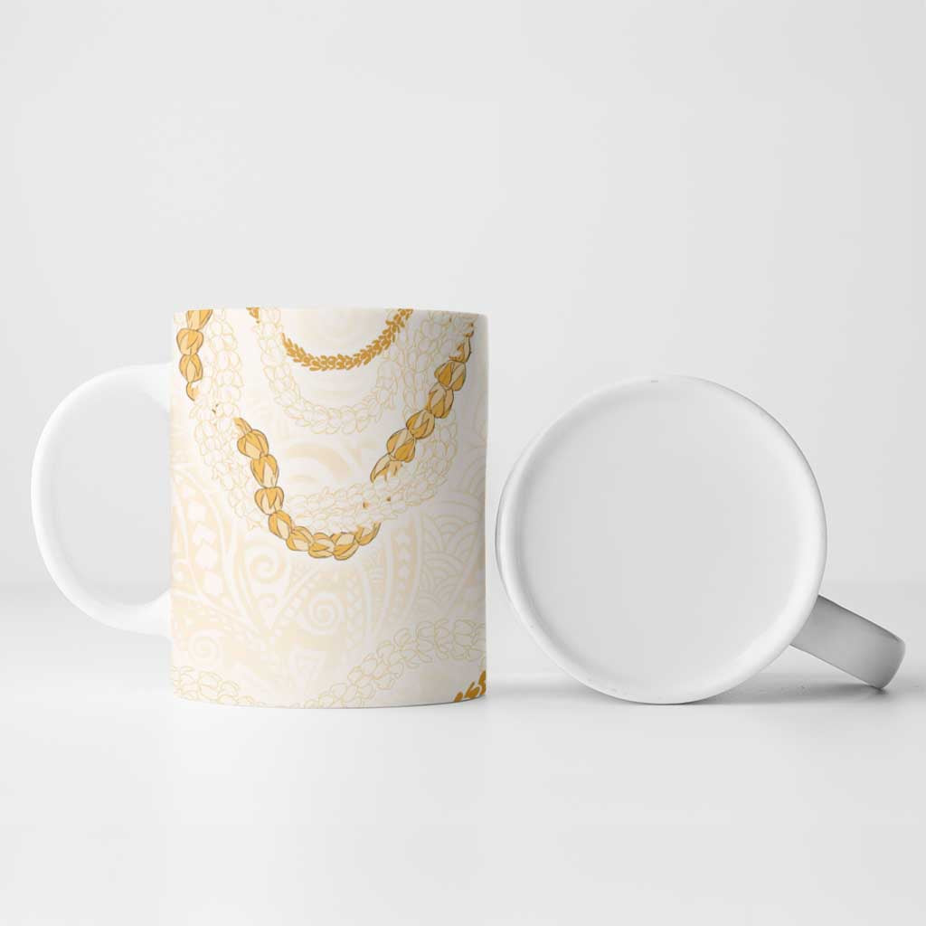 Aloha Lei Mikioi Ceramic Mug Gold Polynesian Tribal Tatau Pattern - Polynesian Pride