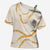 Aloha Lei Mikioi Cross Shoulder Shirt Gold Polynesian Tribal Tatau Pattern - Polynesian Pride
