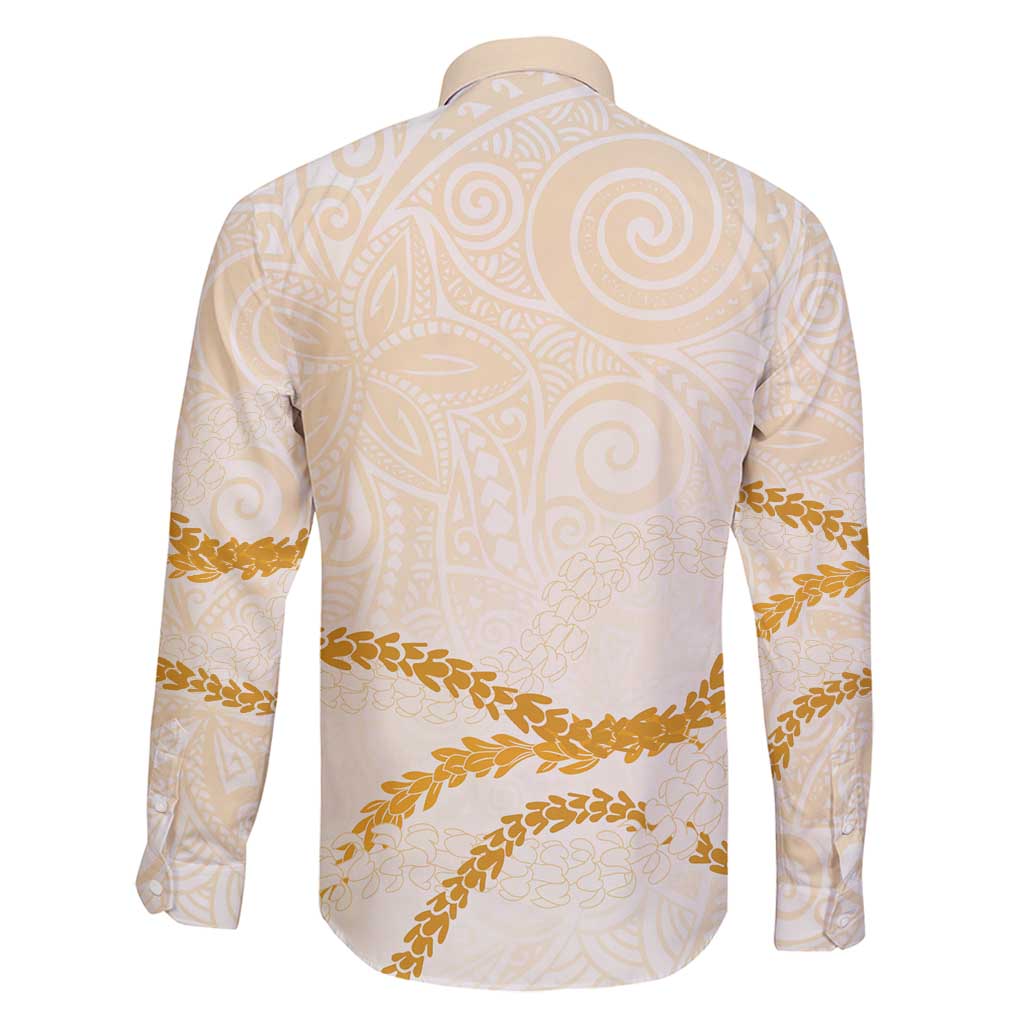 Aloha Lei Mikioi Family Matching Mermaid Dress and Hawaiian Shirt Gold Polynesian Tribal Tatau Pattern LT9 - Polynesian Pride