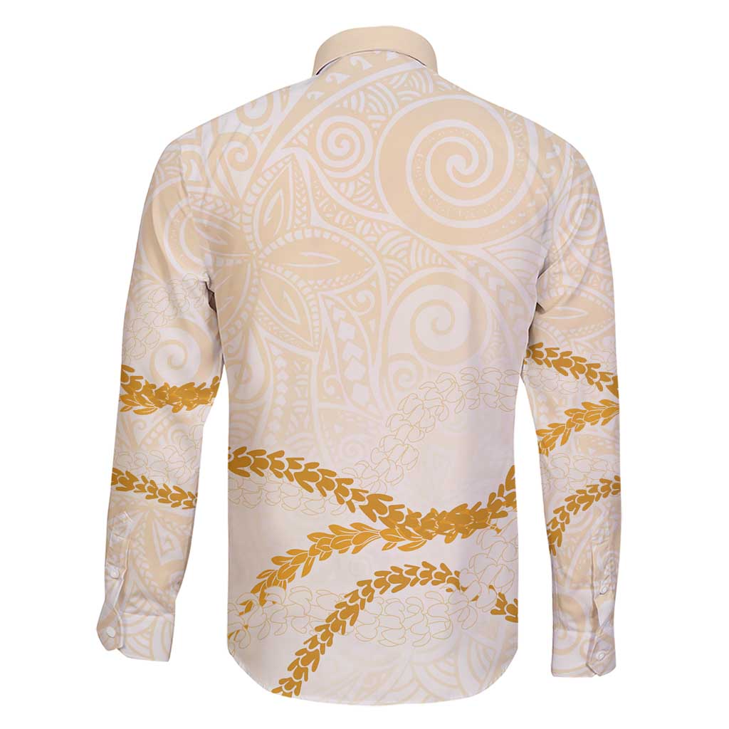 Aloha Lei Mikioi Family Matching Short Sleeve Bodycon Dress and Hawaiian Shirt Gold Polynesian Tribal Tatau Pattern LT9 - Polynesian Pride
