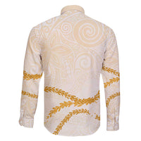 Aloha Lei Mikioi Family Matching Short Sleeve Bodycon Dress and Hawaiian Shirt Gold Polynesian Tribal Tatau Pattern LT9 - Polynesian Pride