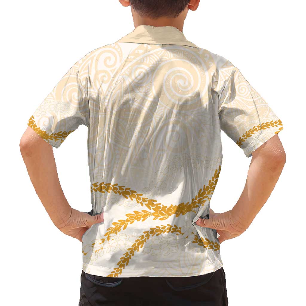 Aloha Lei Mikioi Family Matching Summer Maxi Dress and Hawaiian Shirt Gold Polynesian Tribal Tatau Pattern LT9 - Polynesian Pride