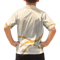 Aloha Lei Mikioi Family Matching Summer Maxi Dress and Hawaiian Shirt Gold Polynesian Tribal Tatau Pattern LT9 - Polynesian Pride