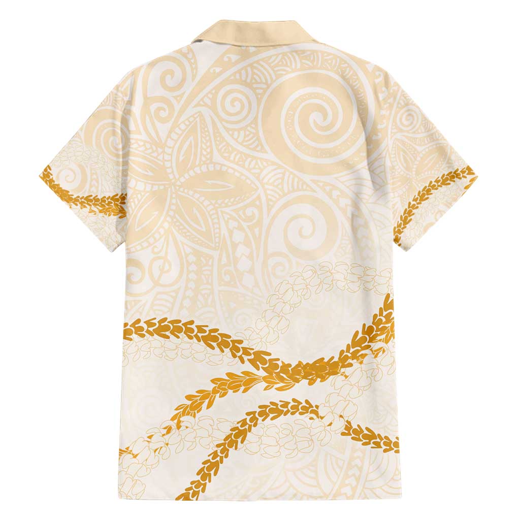 Aloha Lei Mikioi Family Matching Tank Maxi Dress and Hawaiian Shirt Gold Polynesian Tribal Tatau Pattern LT9 - Polynesian Pride