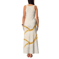 Aloha Lei Mikioi Family Matching Tank Maxi Dress and Hawaiian Shirt Gold Polynesian Tribal Tatau Pattern LT9 - Polynesian Pride