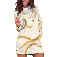 Aloha Lei Mikioi Hoodie Dress Gold Polynesian Tribal Tatau Pattern