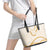Aloha Lei Mikioi Leather Tote Bag Gold Polynesian Tribal Tatau Pattern