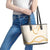 Aloha Lei Mikioi Leather Tote Bag Gold Polynesian Tribal Tatau Pattern