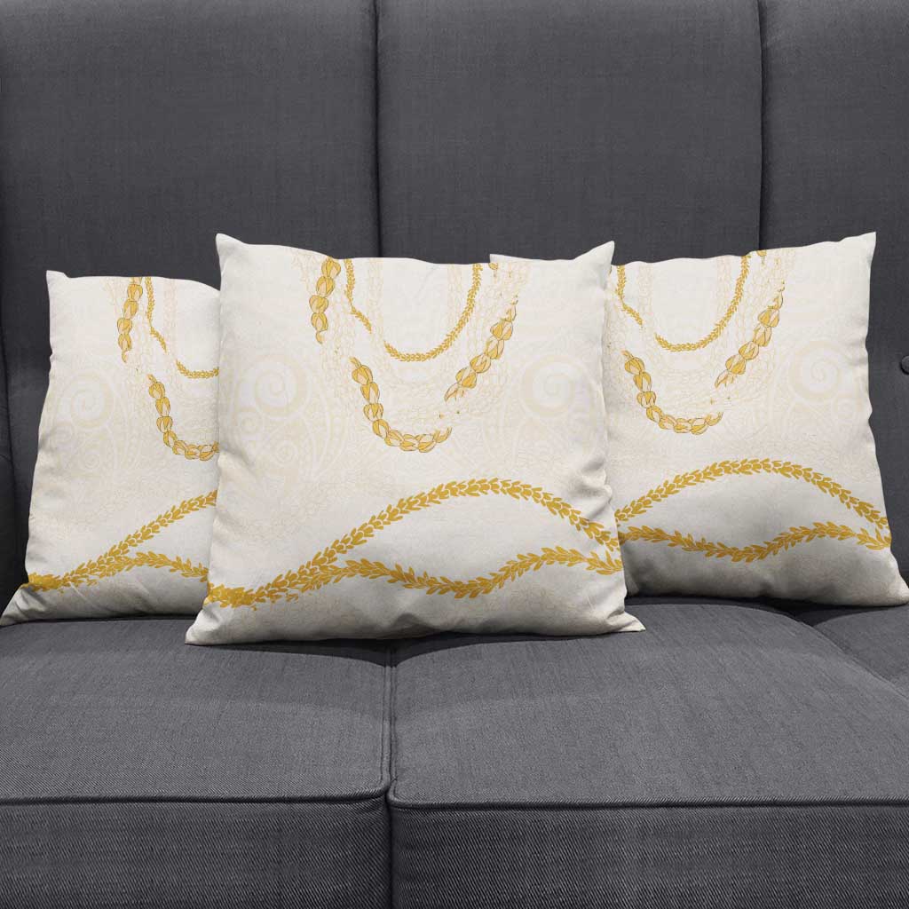 Aloha Lei Mikioi Pillow Cover Gold Polynesian Tribal Tatau Pattern - Polynesian Pride