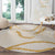 Aloha Lei Mikioi Round Carpet Gold Polynesian Tribal Tatau Pattern