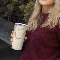 Aloha Lei Mikioi Tumbler Cup Gold Polynesian Tribal Tatau Pattern