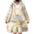 Aloha Lei Mikioi Wearable Blanket Hoodie Gold Polynesian Tribal Tatau Pattern