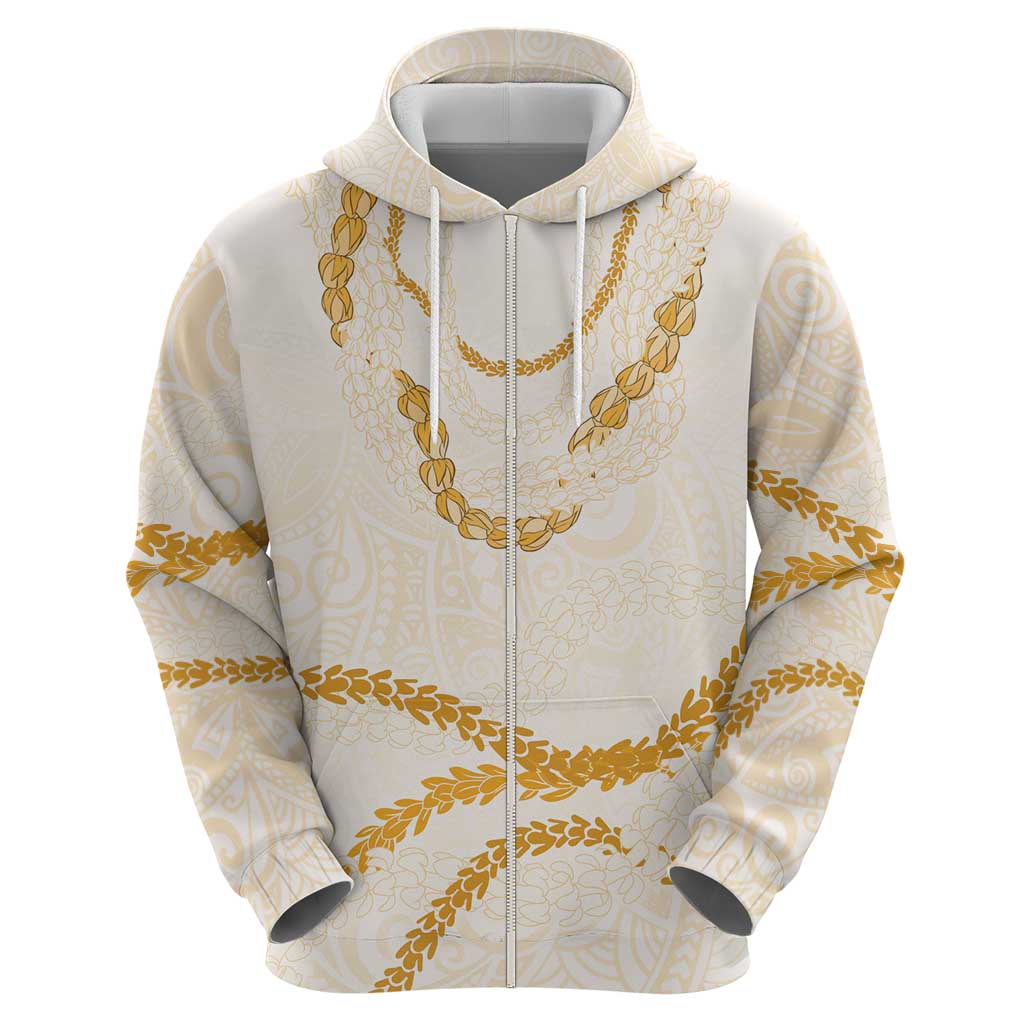 Aloha Lei Mikioi Zip Hoodie Gold Polynesian Tribal Tatau Pattern LT9 - Polynesian Pride
