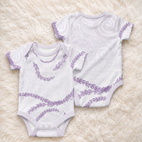 Aloha Lei Mikioi Baby Onesie Purple Polynesian Tribal Tatau Pattern LT9 - Polynesian Pride