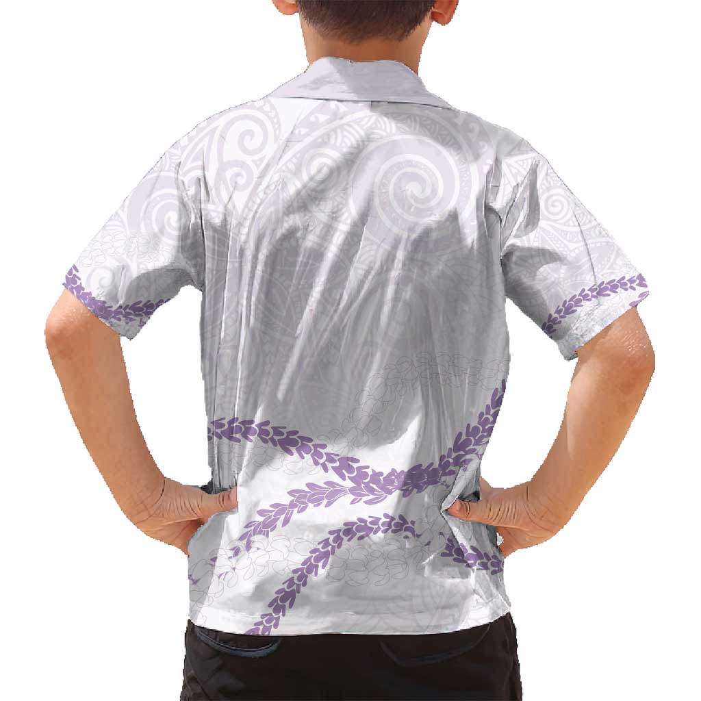 Aloha Lei Mikioi Family Matching Long Sleeve Bodycon Dress and Hawaiian Shirt Purple Polynesian Tribal Tatau Pattern LT9 - Polynesian Pride