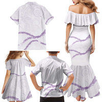 Aloha Lei Mikioi Family Matching Mermaid Dress and Hawaiian Shirt Purple Polynesian Tribal Tatau Pattern LT9 - Polynesian Pride
