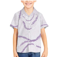 Aloha Lei Mikioi Family Matching Mermaid Dress and Hawaiian Shirt Purple Polynesian Tribal Tatau Pattern LT9 Son's Shirt Purple - Polynesian Pride