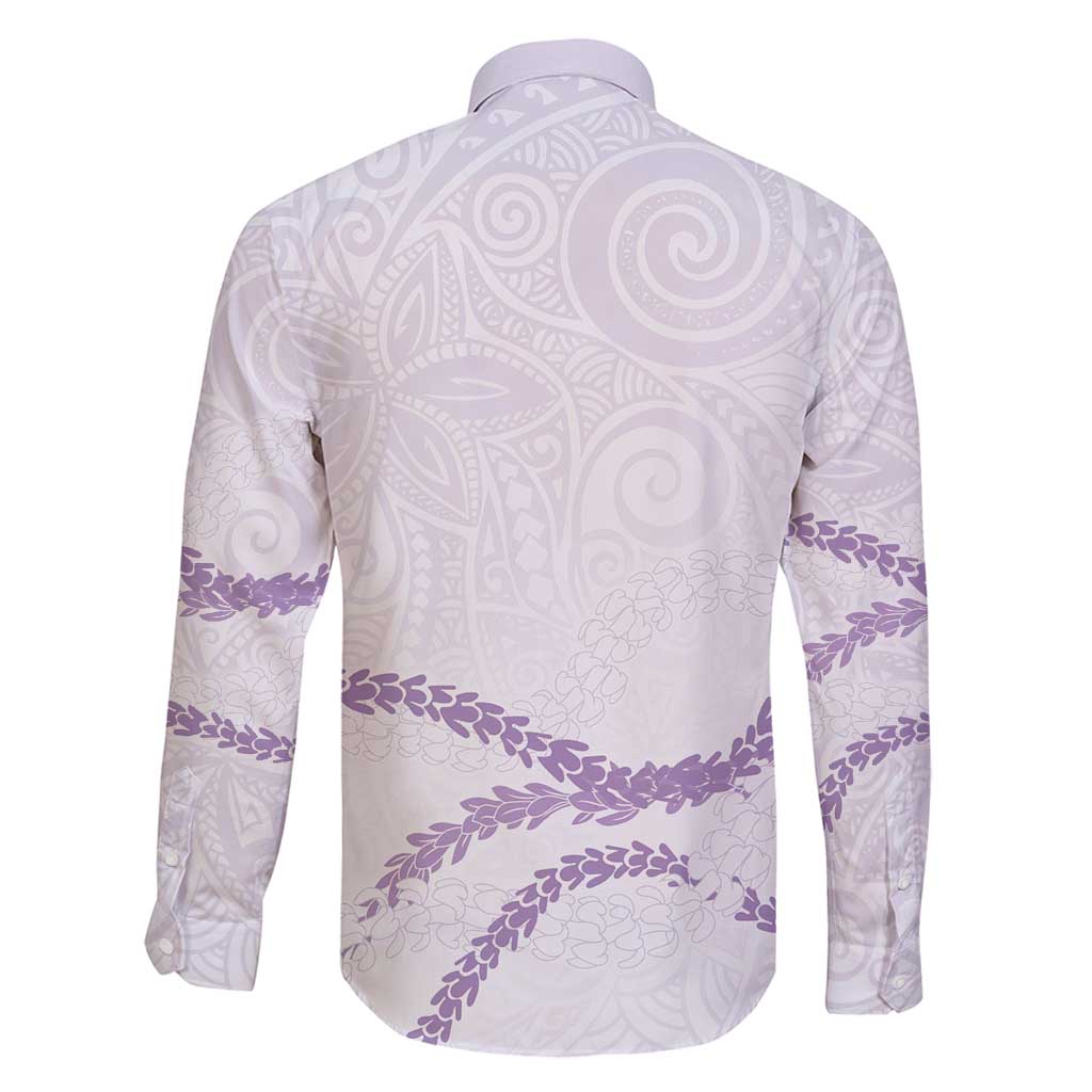 Aloha Lei Mikioi Family Matching Off Shoulder Maxi Dress and Hawaiian Shirt Purple Polynesian Tribal Tatau Pattern LT9 - Polynesian Pride