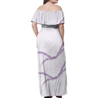 Aloha Lei Mikioi Family Matching Off Shoulder Maxi Dress and Hawaiian Shirt Purple Polynesian Tribal Tatau Pattern LT9 - Polynesian Pride