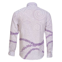 Aloha Lei Mikioi Family Matching Off Shoulder Short Dress and Hawaiian Shirt Purple Polynesian Tribal Tatau Pattern LT9 - Polynesian Pride