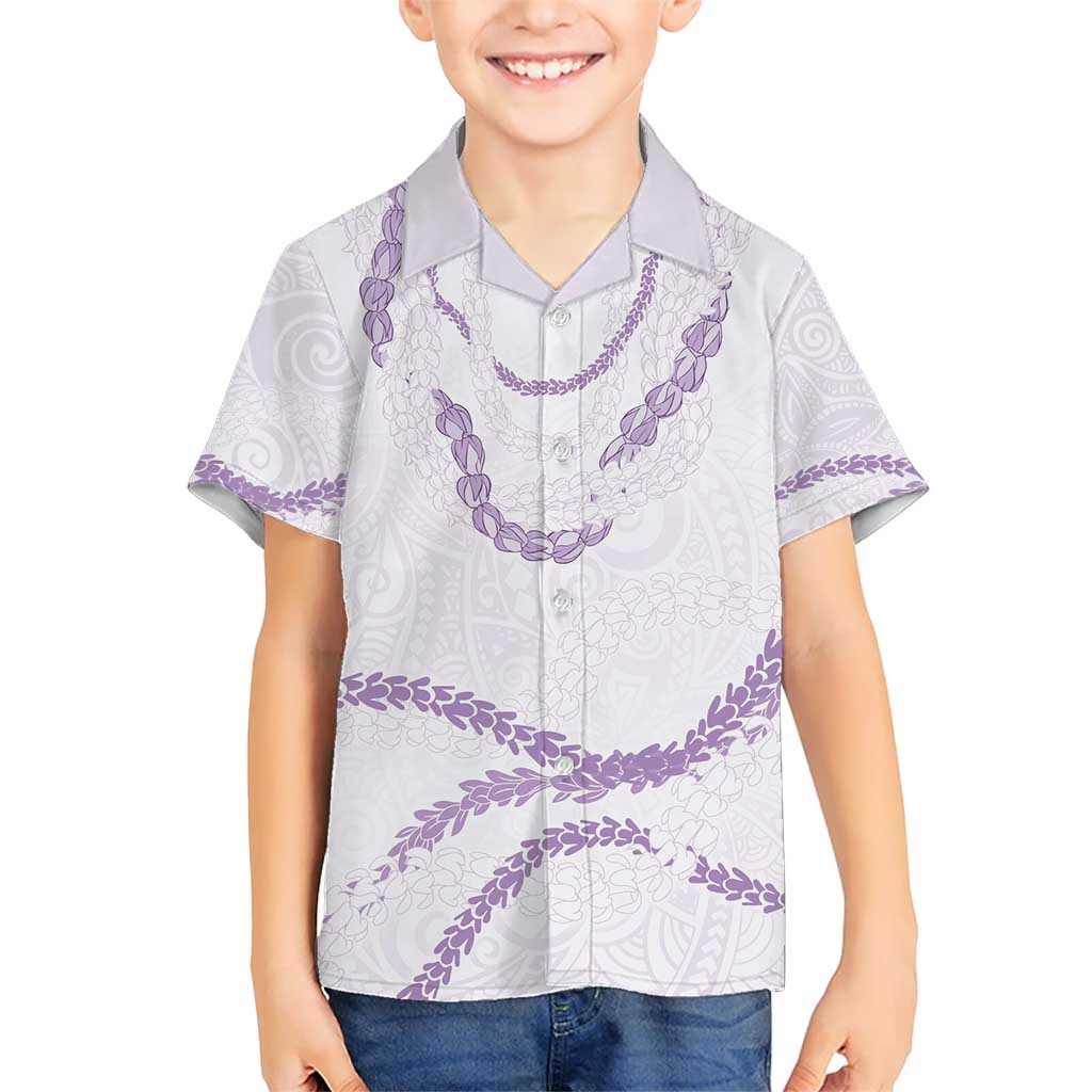 Aloha Lei Mikioi Family Matching Short Sleeve Bodycon Dress and Hawaiian Shirt Purple Polynesian Tribal Tatau Pattern LT9 Son's Shirt Purple - Polynesian Pride
