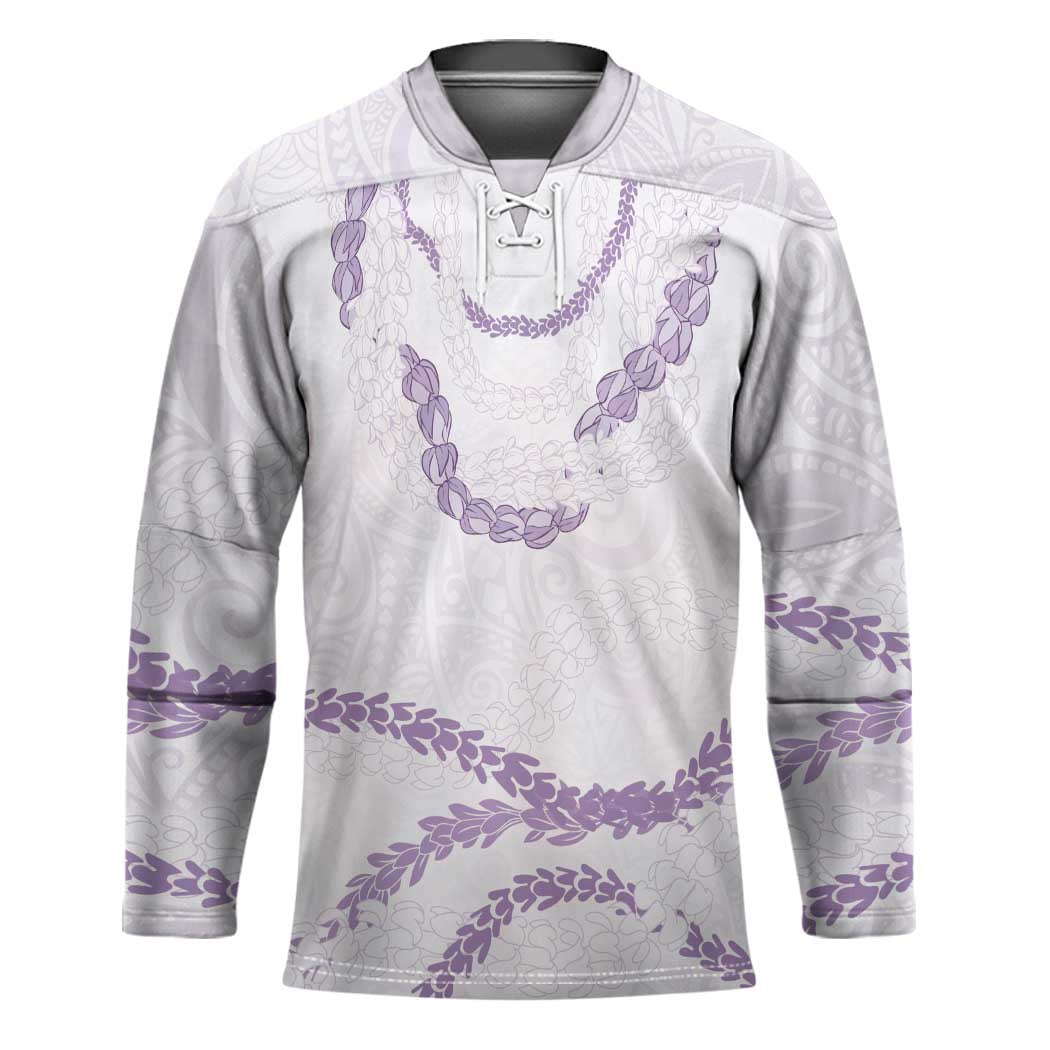 Aloha Lei Mikioi Hockey Jersey Purple Polynesian Tribal Tatau Pattern - Polynesian Pride