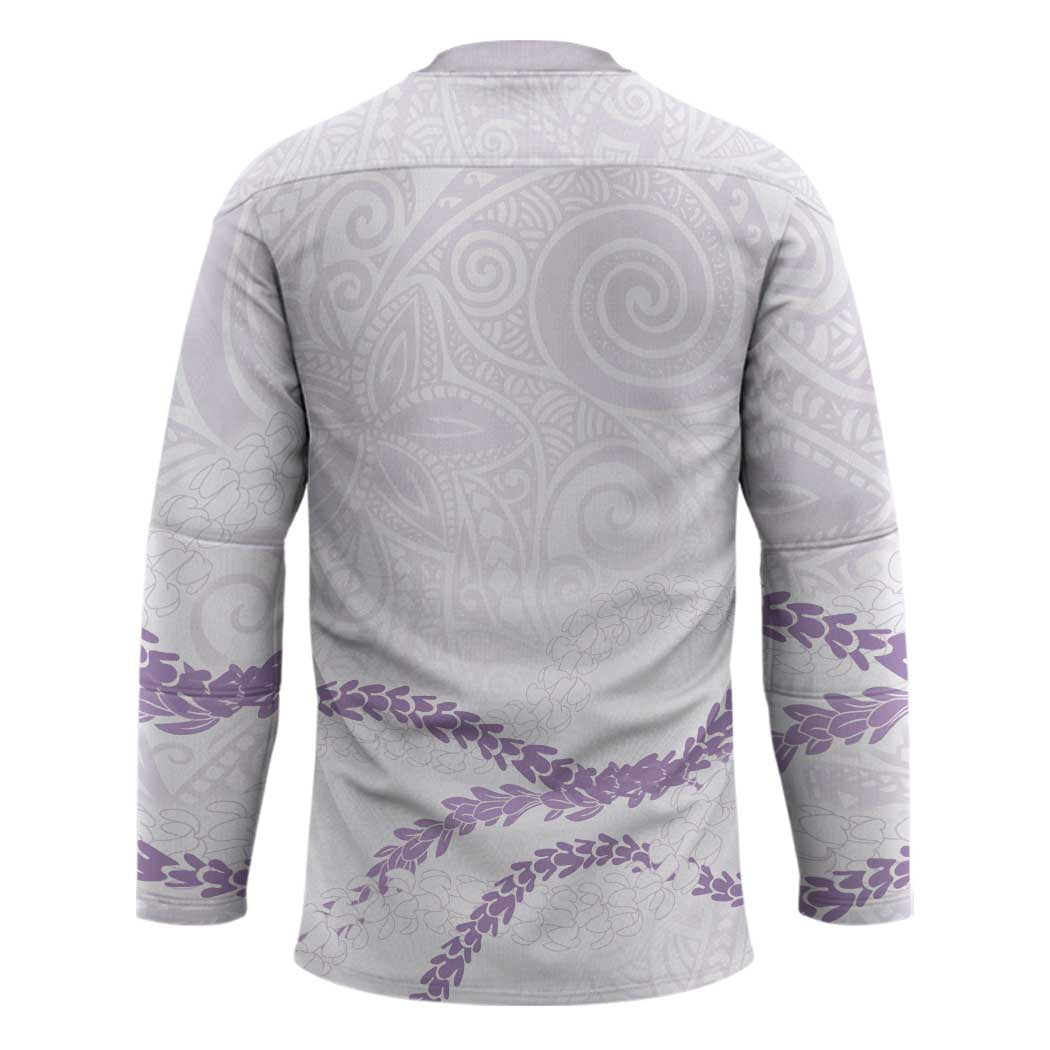 Aloha Lei Mikioi Hockey Jersey Purple Polynesian Tribal Tatau Pattern LT9 - Polynesian Pride