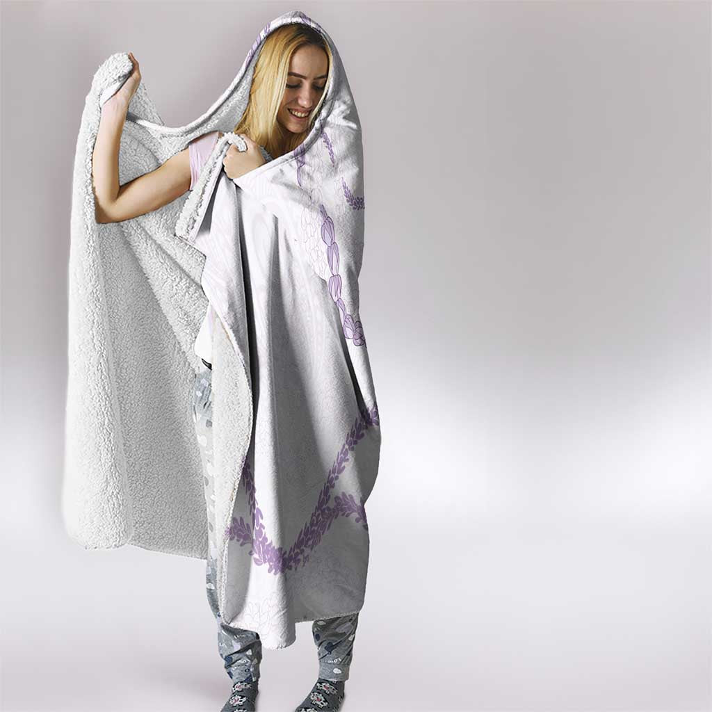 Aloha Lei Mikioi Hooded Blanket Purple Polynesian Tribal Tatau Pattern
