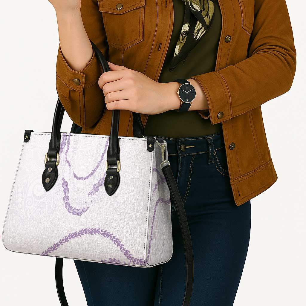 Aloha Lei Mikioi Leather Bag Purple Polynesian Tribal Tatau Pattern - Polynesian Pride
