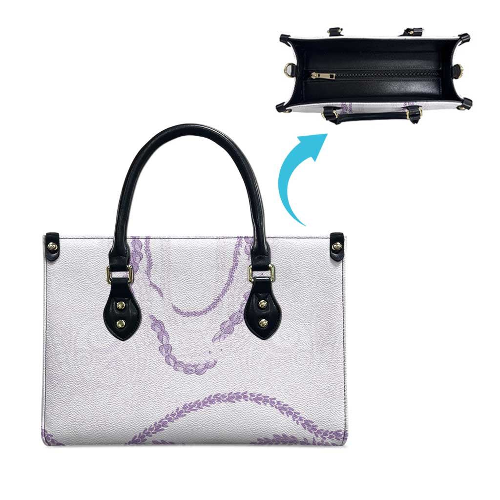 Aloha Lei Mikioi Leather Bag Purple Polynesian Tribal Tatau Pattern - Polynesian Pride