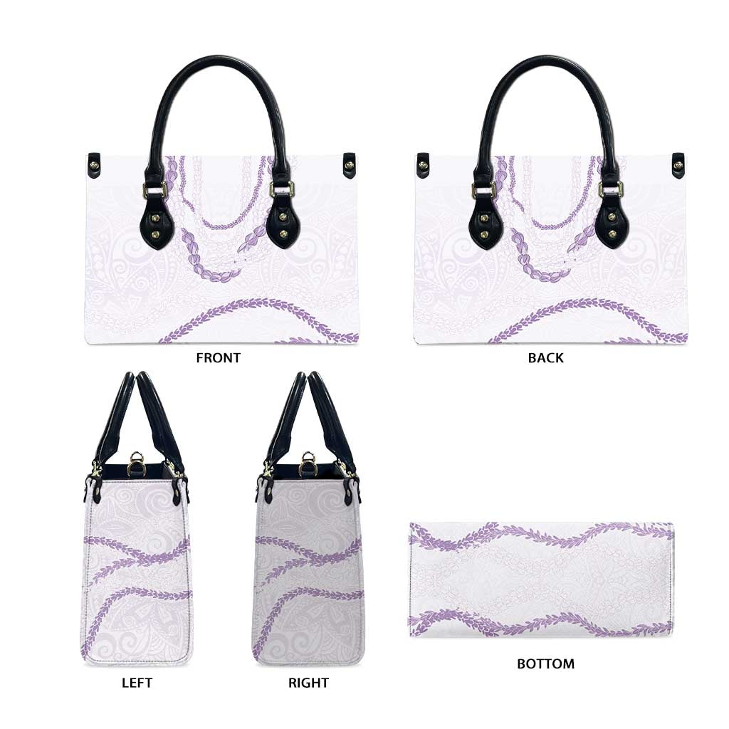 Aloha Lei Mikioi Leather Bag Purple Polynesian Tribal Tatau Pattern - Polynesian Pride